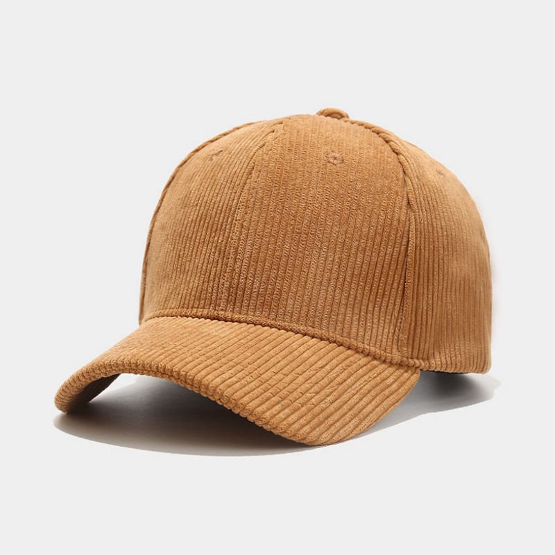 Corduroy Solid Color Baseball Cap - 6-Panel Adjustable Dad Hat
