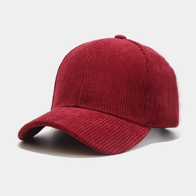 Corduroy Solid Color Baseball Cap - 6-Panel Adjustable Dad Hat - Image 5