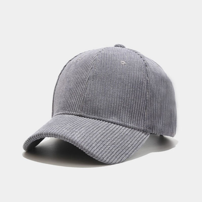 Corduroy Solid Color Baseball Cap - 6-Panel Adjustable Dad Hat - Image 6