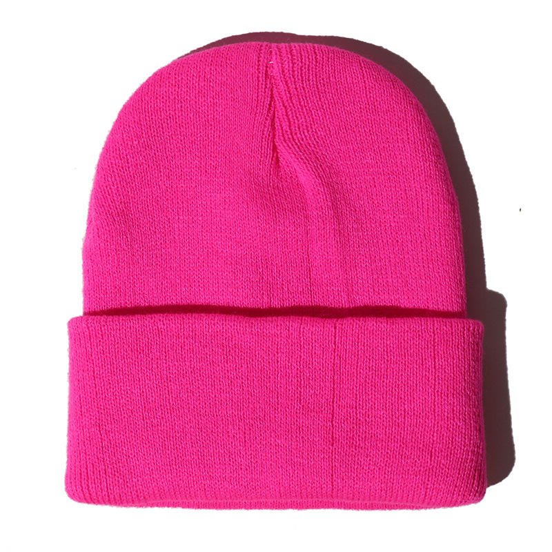 Unisex Solid Color Knit Beanie Hat - Image 2